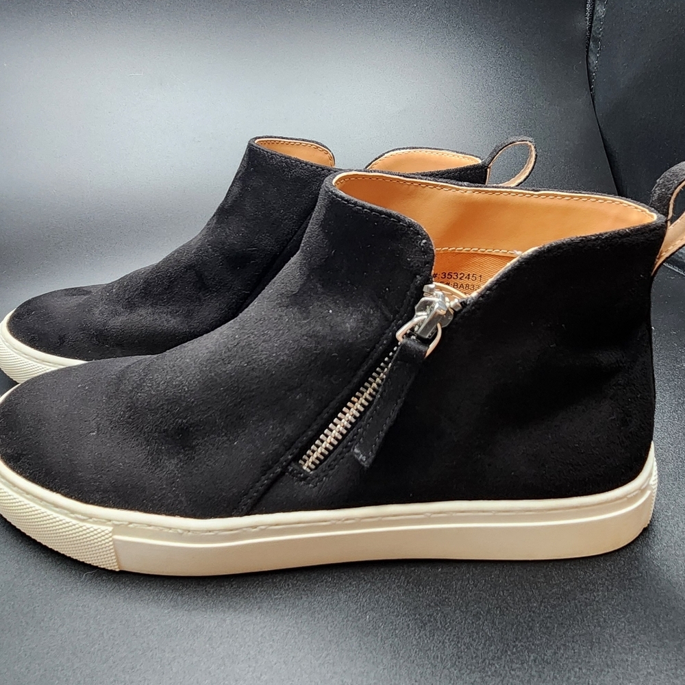 J. Crew Black Suede Women's Ankle Shoes with Zipper